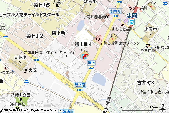 岸和田磯上店付近の地図